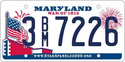 MD license plate 3BM7226