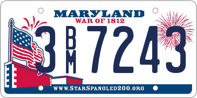 MD license plate 3BM7243