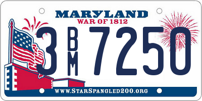 MD license plate 3BM7250