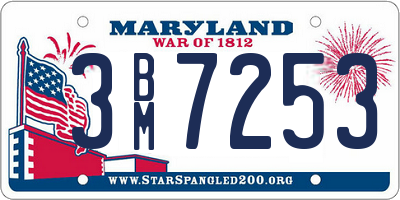 MD license plate 3BM7253