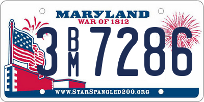 MD license plate 3BM7286