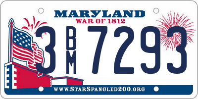 MD license plate 3BM7293