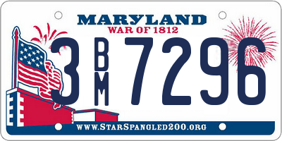MD license plate 3BM7296