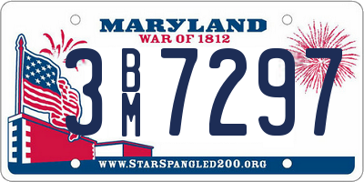 MD license plate 3BM7297