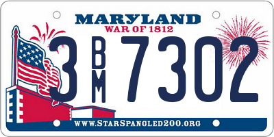 MD license plate 3BM7302