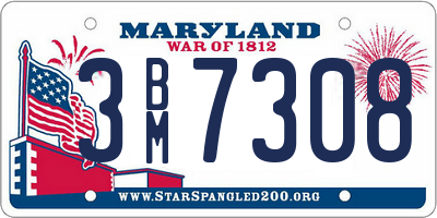 MD license plate 3BM7308