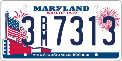 MD license plate 3BM7313
