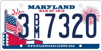 MD license plate 3BM7320