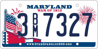 MD license plate 3BM7327