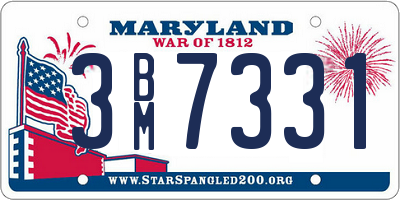 MD license plate 3BM7331