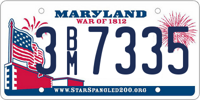 MD license plate 3BM7335