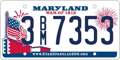 MD license plate 3BM7353