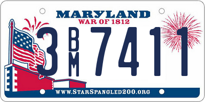 MD license plate 3BM7411