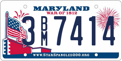 MD license plate 3BM7414