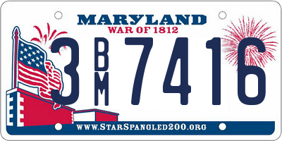 MD license plate 3BM7416
