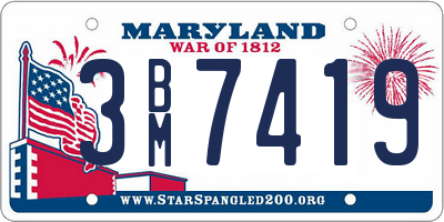 MD license plate 3BM7419