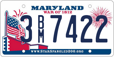 MD license plate 3BM7422