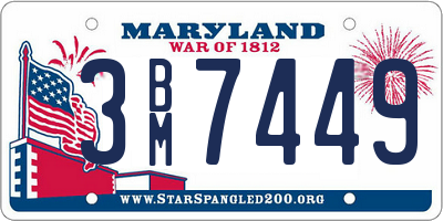 MD license plate 3BM7449