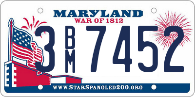 MD license plate 3BM7452