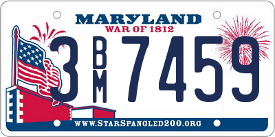MD license plate 3BM7459