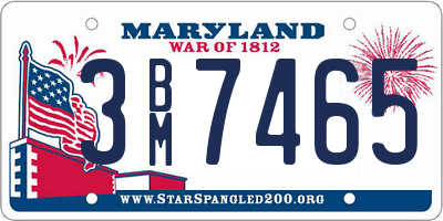 MD license plate 3BM7465