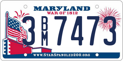MD license plate 3BM7473