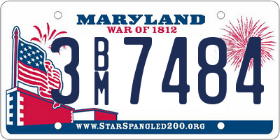 MD license plate 3BM7484