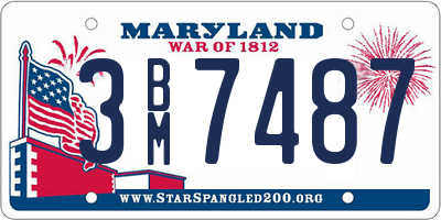 MD license plate 3BM7487