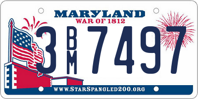 MD license plate 3BM7497