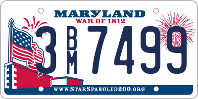 MD license plate 3BM7499