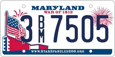 MD license plate 3BM7505