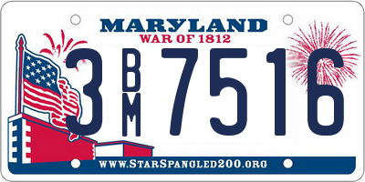 MD license plate 3BM7516