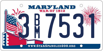 MD license plate 3BM7531