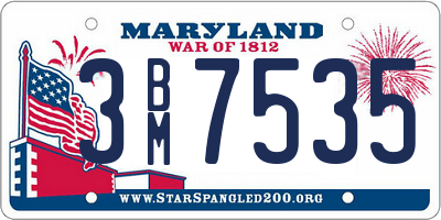 MD license plate 3BM7535