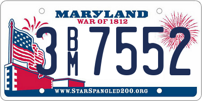 MD license plate 3BM7552