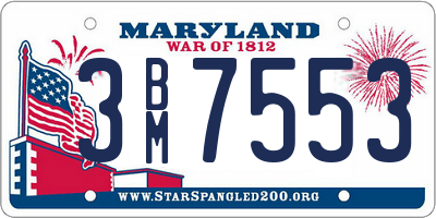 MD license plate 3BM7553