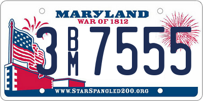 MD license plate 3BM7555