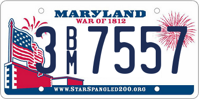 MD license plate 3BM7557