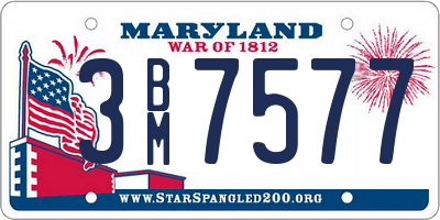 MD license plate 3BM7577