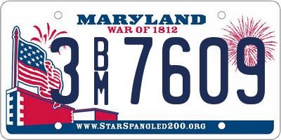 MD license plate 3BM7609