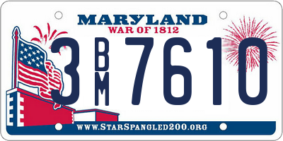 MD license plate 3BM7610