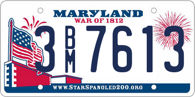 MD license plate 3BM7613