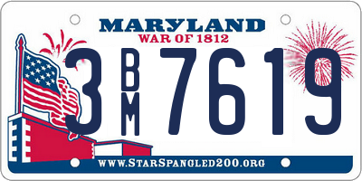 MD license plate 3BM7619