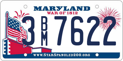 MD license plate 3BM7622