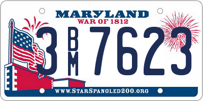 MD license plate 3BM7623