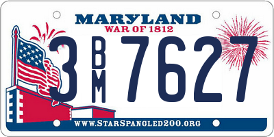 MD license plate 3BM7627