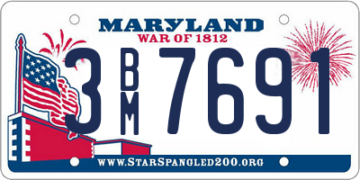 MD license plate 3BM7691