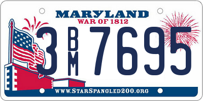 MD license plate 3BM7695