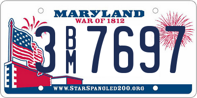 MD license plate 3BM7697
