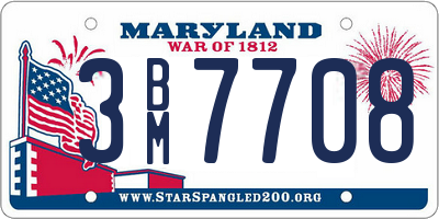 MD license plate 3BM7708